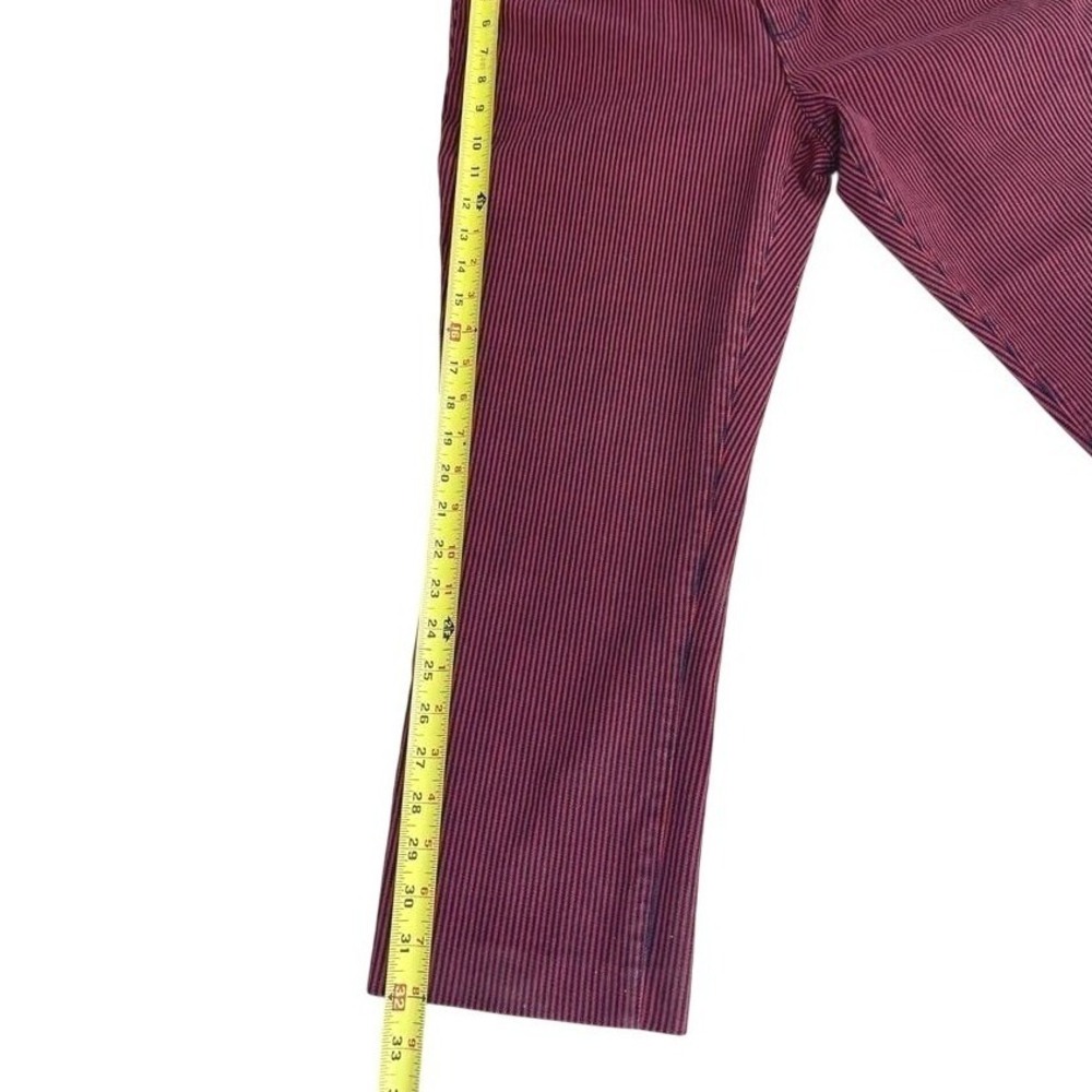 Lauren Ralph Lauren Straight Leg Pinstripe Pants Burgundy Navy Blue Women 10P - Picture 7 of 7